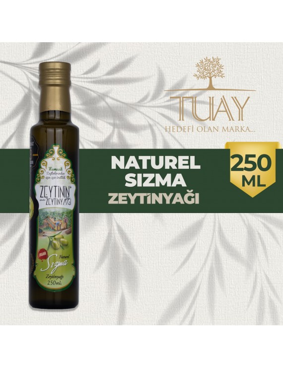 250 CC KOYU RENK CAM ŞİŞE İÇİMLİK ORGANİK NATUREL SIZMA ZEYTİNYAĞI